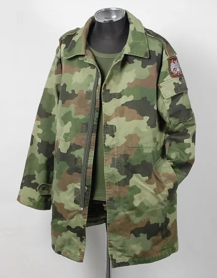 セルビア軍 カモフラージュ 2ポケット フィールドパーカー USED