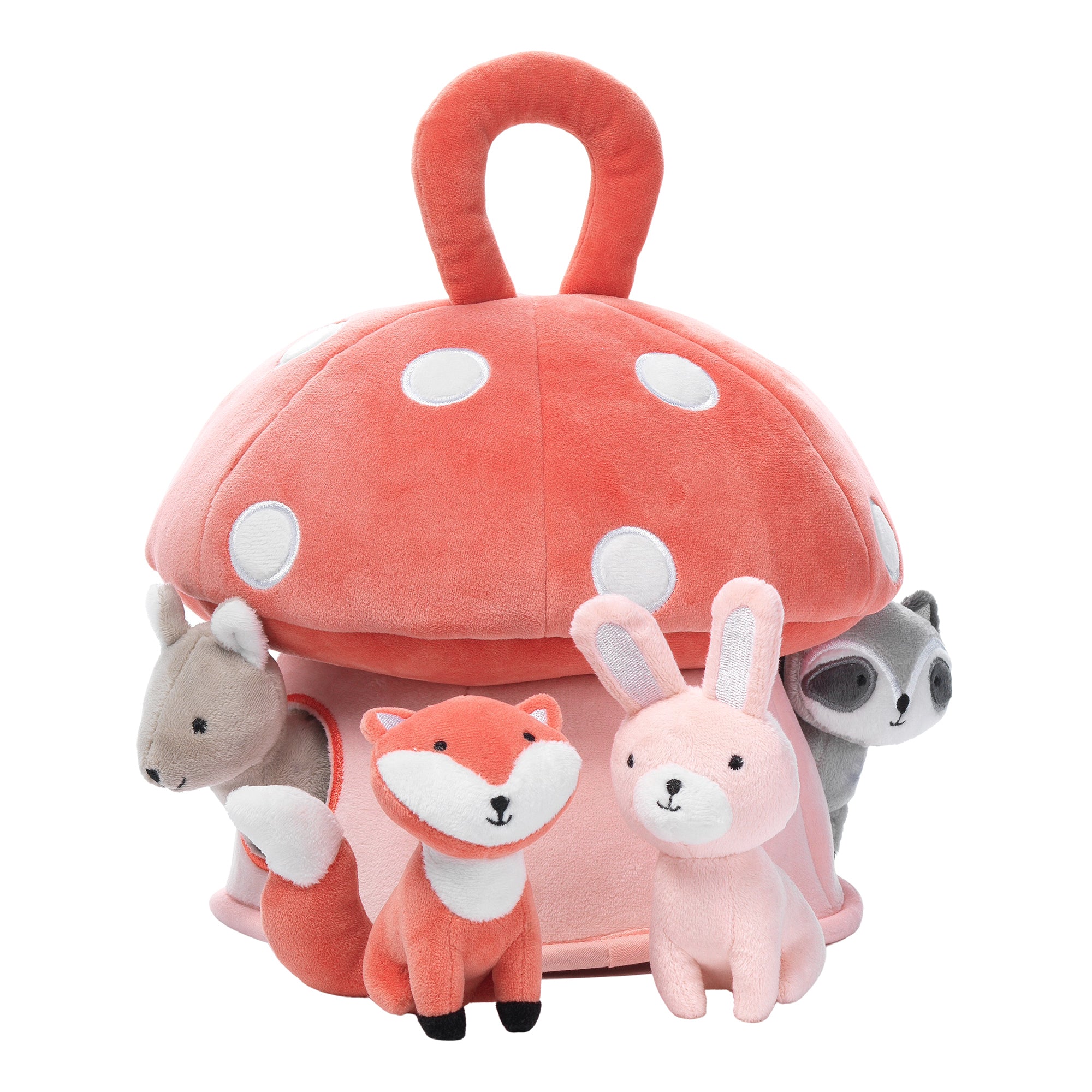 Interactive Plush Mushroom House with Stuffed Animal Toys – Lambs