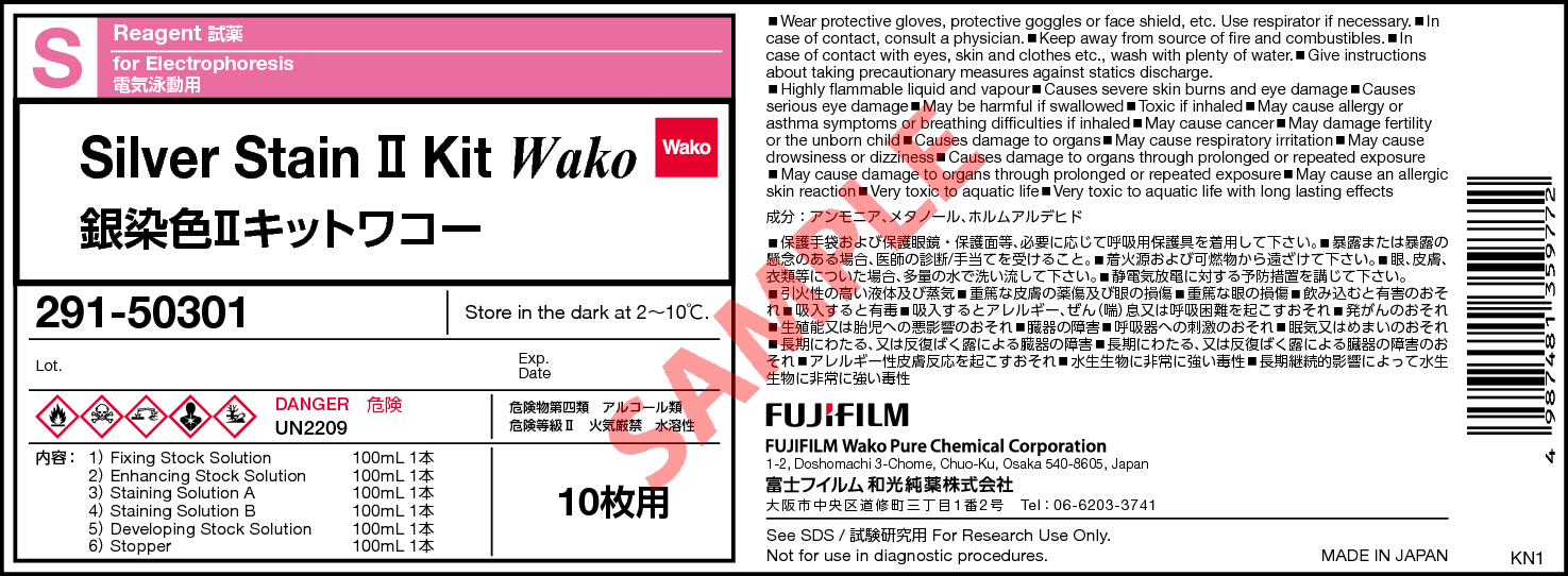 銀染色IIキット ワコー・Silver Stain 2 Kit wako・291-50301【詳細