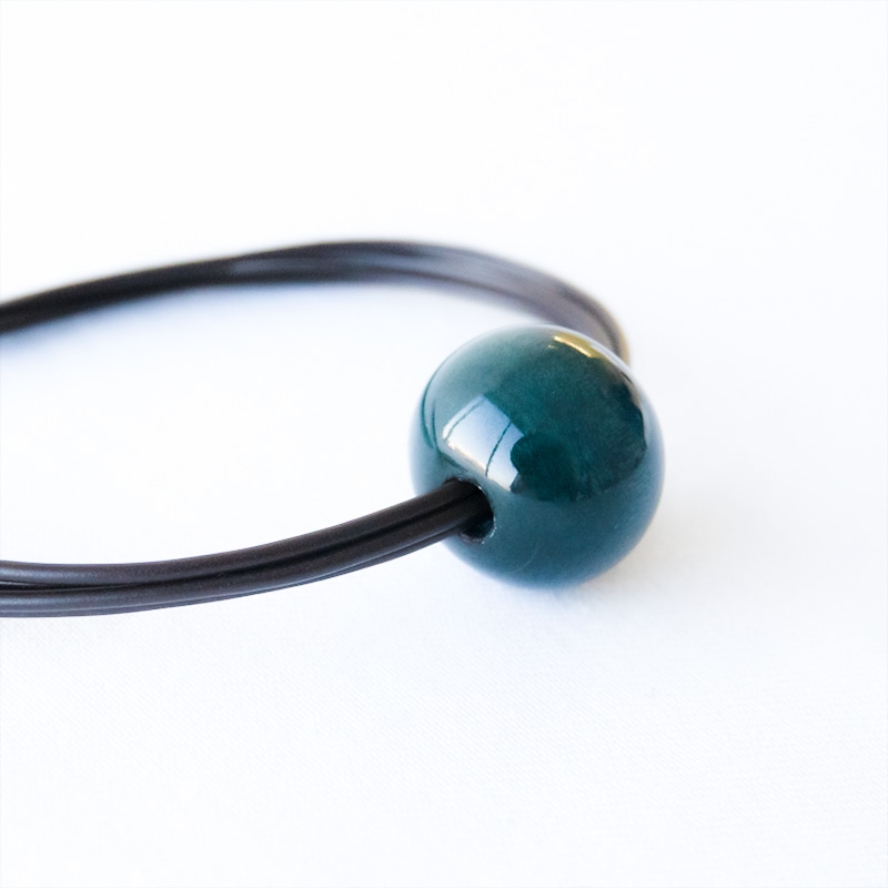 藍染木玉ネックレス リング | Lacycle mall（ラシクルモール）