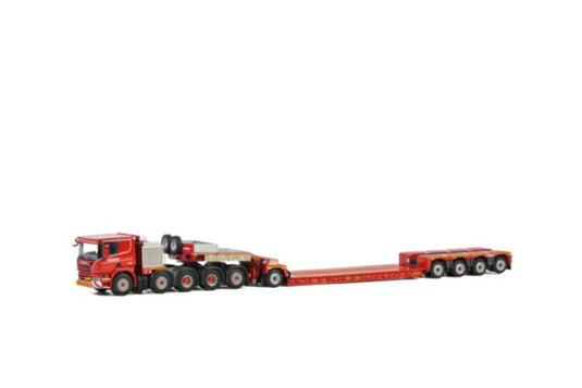 KNT Red Line; SCANIAスカニア P6 FLAT ROOF 10x4 低床 4軸 + DOLLY 1