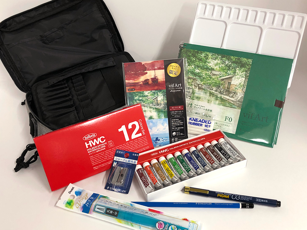 1F：スケッチポーチセットにスタッフ厳選の画材追加！ | レモン画翠