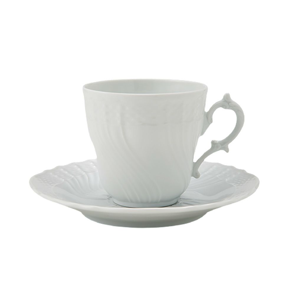 ジノリ ベッキオホワイト ダブルハンドルスープカップアンドソーサー×2