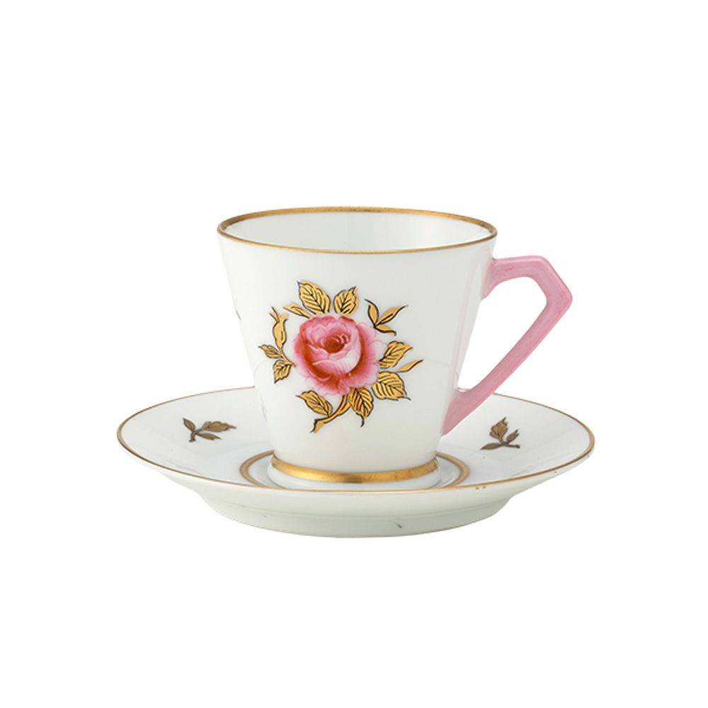 1点限り】オールドノリタケ 金彩 薔薇文 デミタスカップ＆ソーサー