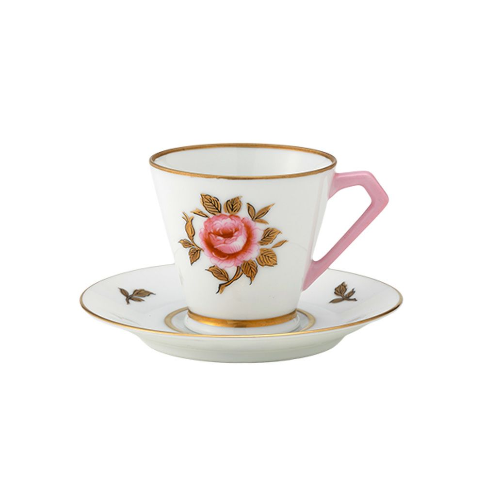 1点限り】オールドノリタケ 金彩 薔薇文 デミタスカップ＆ソーサー