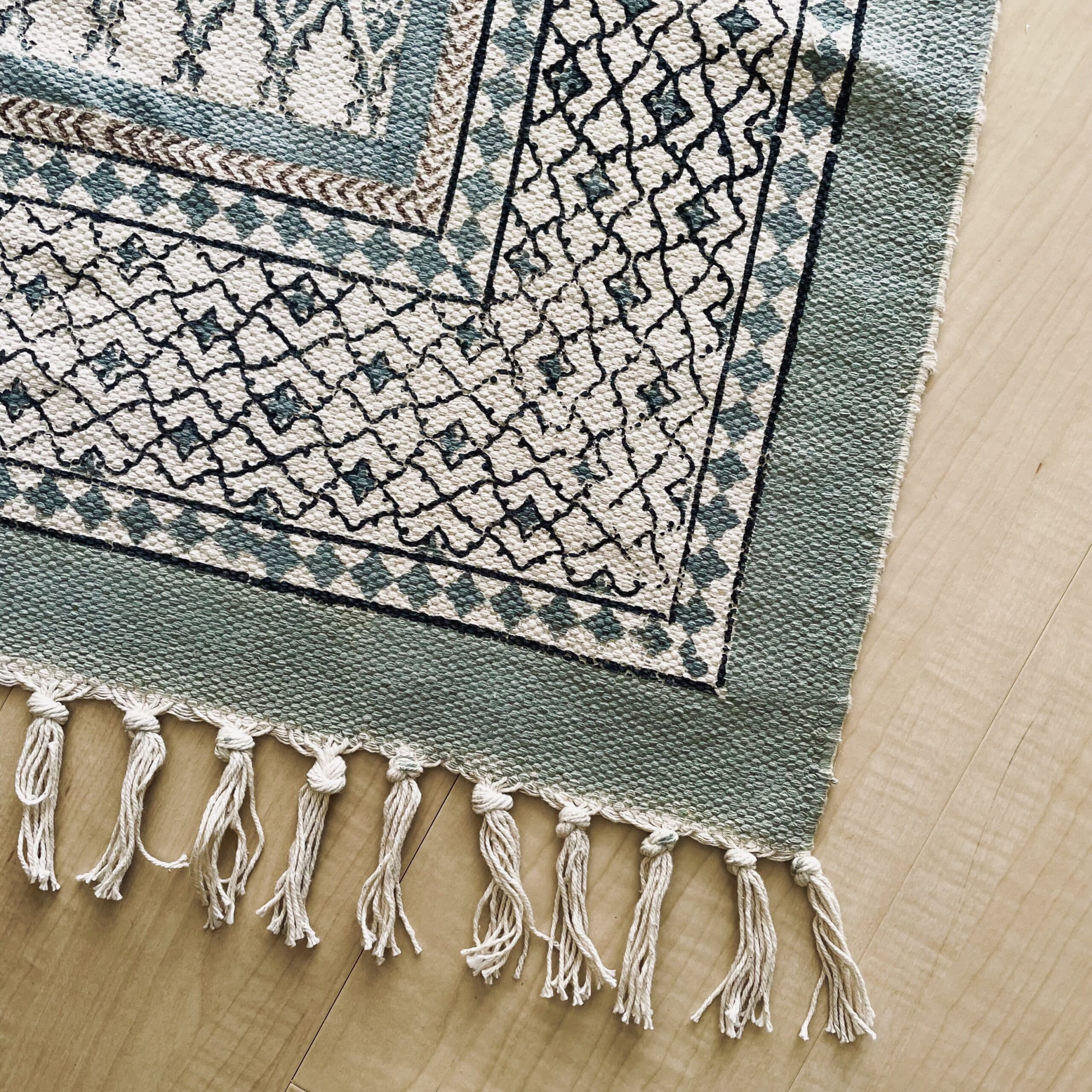 ZARA HOME】ラグを新調しました！Cotton Block Print Rug | LEE