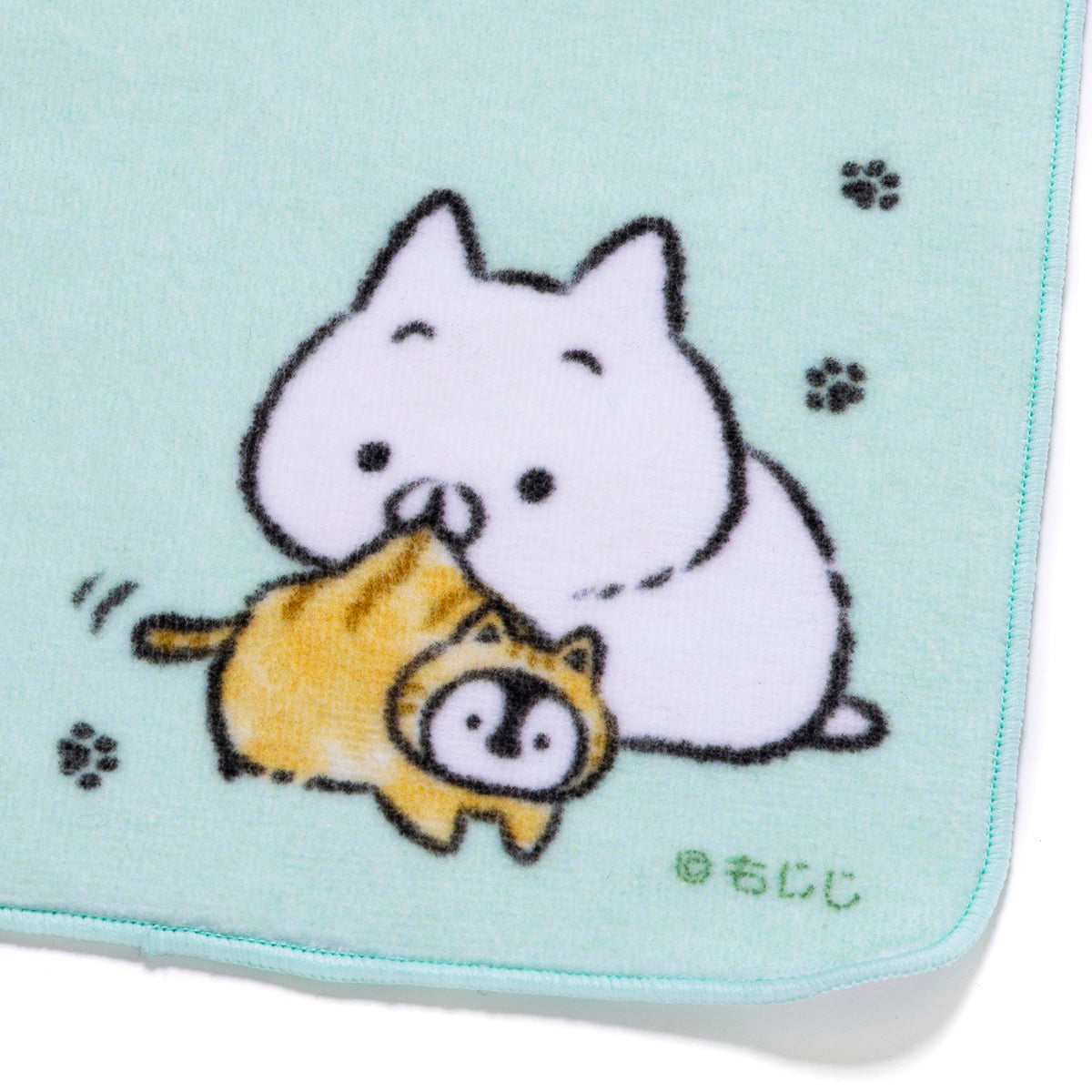 ハンカチタオル とらぺんちゃんをくわえたねこくん(ねこのしゅうかいじ