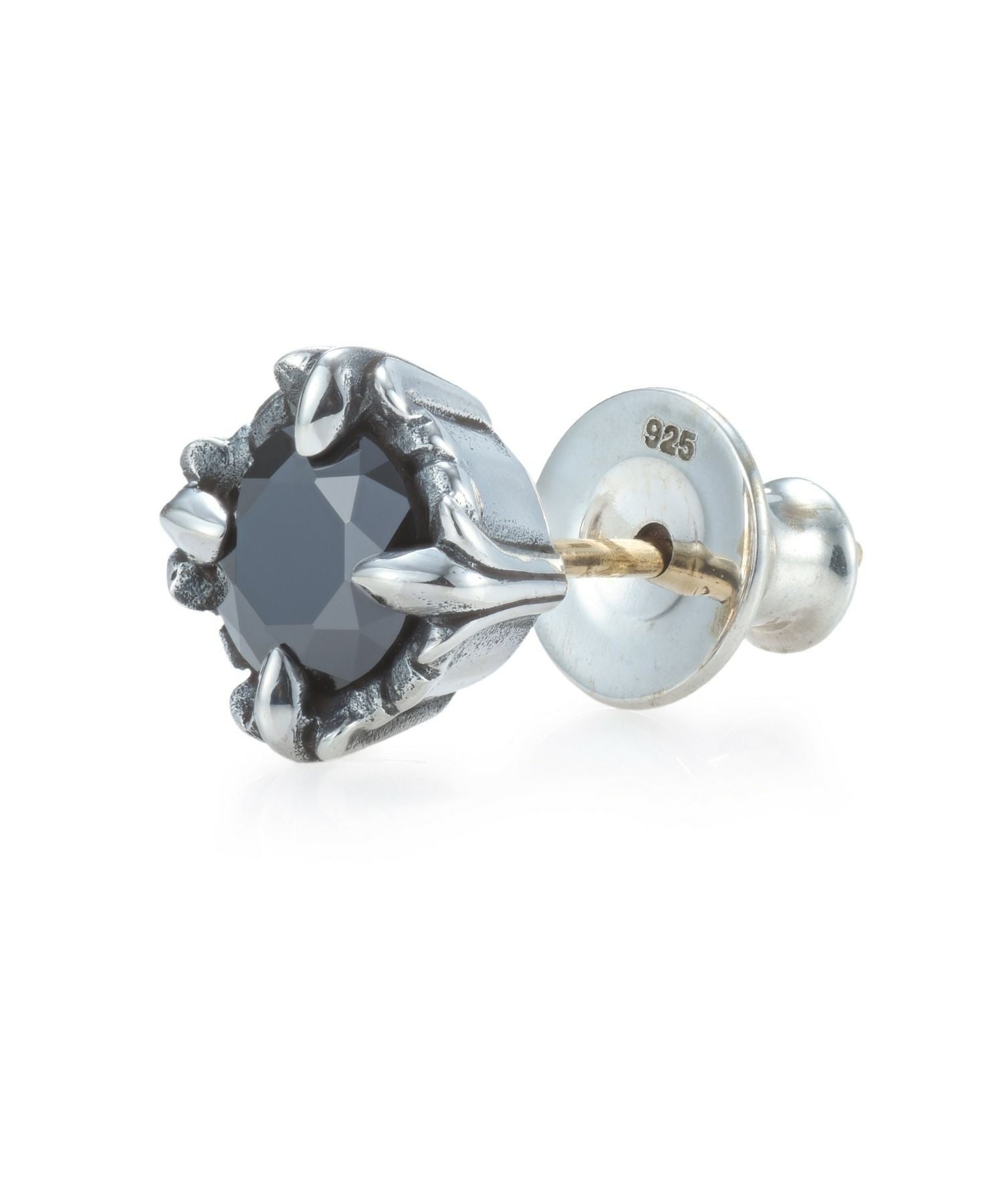 BASIC”コマンダーストーンピアス（シルバー×ブラック）/シルバー925