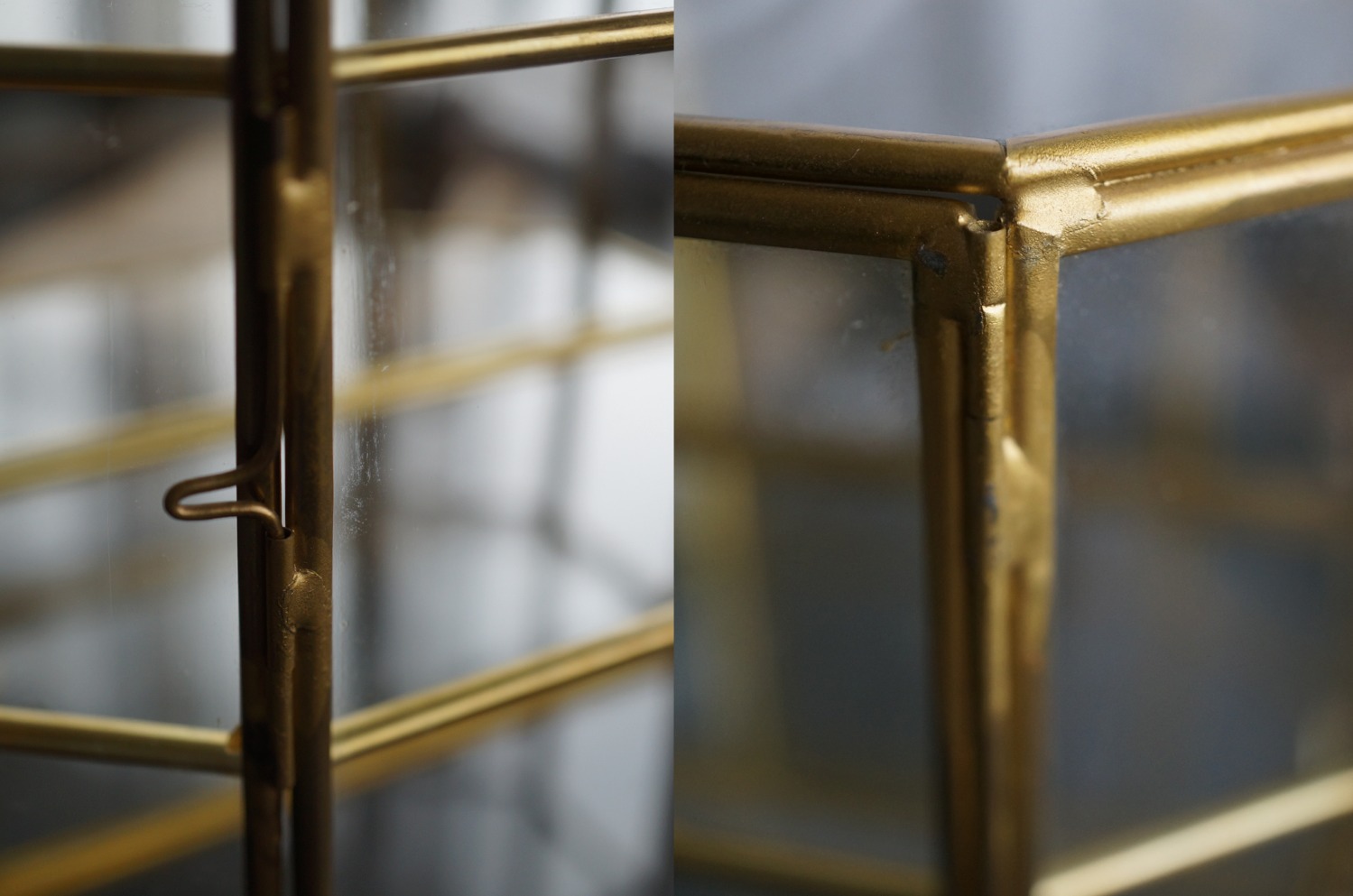 ENGLAND antique イギリスアンティーク ガラスジュエリーケース