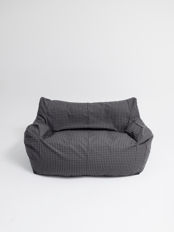 公式】LOOSY 1人掛けビーズソファ Charcoal Check｜1人用ソファ