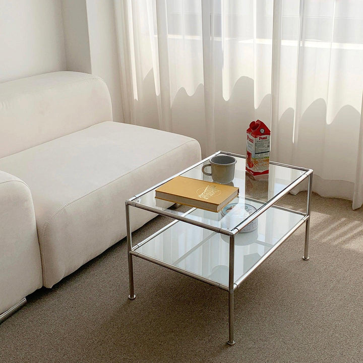 通販】vamir ローテーブル｜Stainless Modular 2tier Sofa Table S