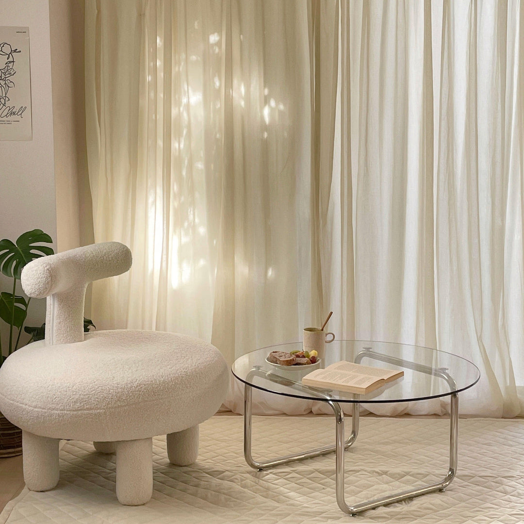 既成サイズ 洗えるシフォンカーテン ふわふわ チュール 韓国インテリア