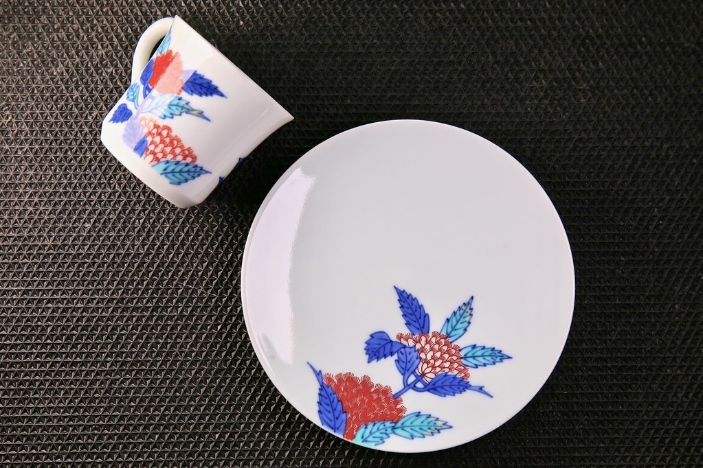 日本有田燒] 今右衛門窯《錦藤袴繪咖啡杯》人間國寶十二代今泉今右衛門