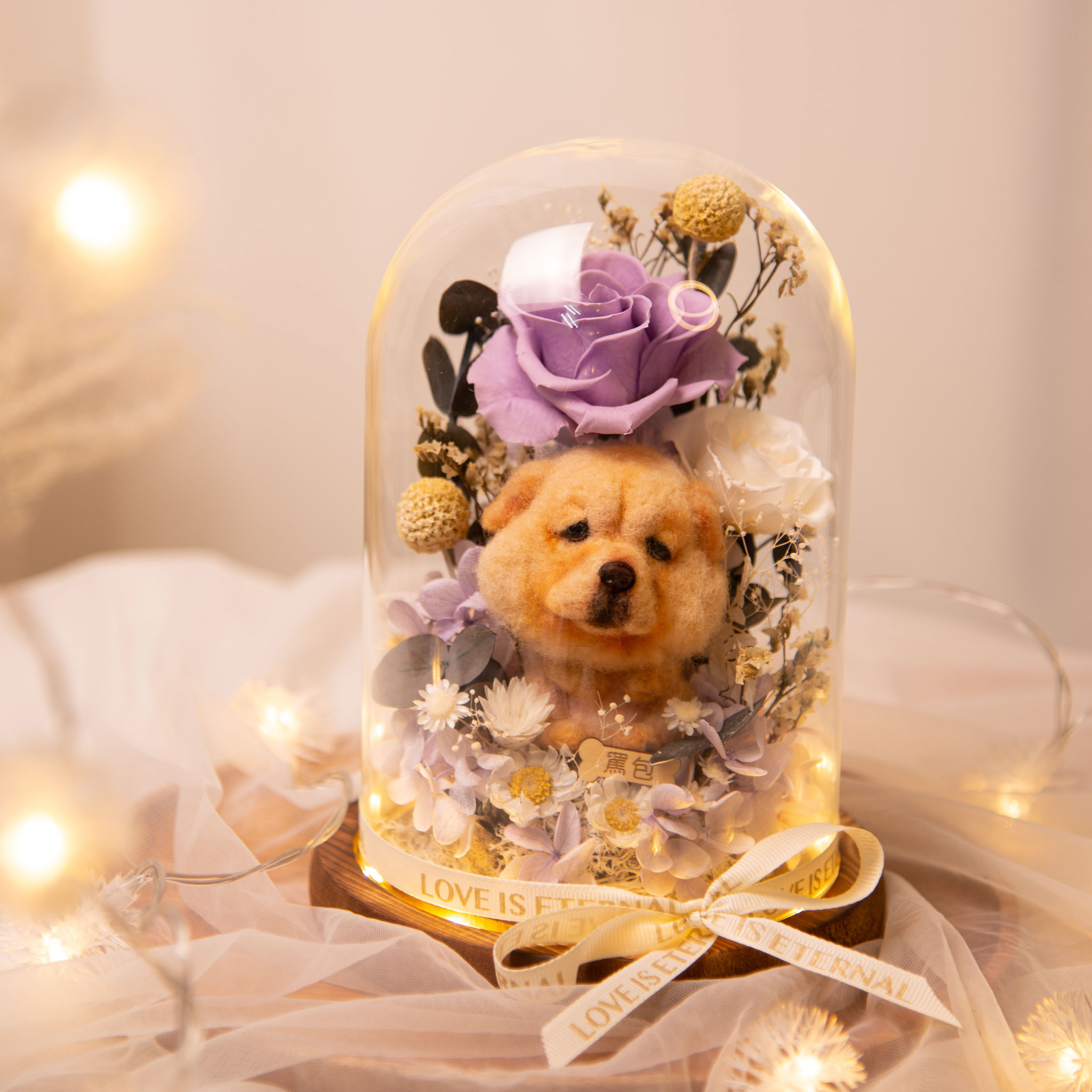 台湾 【限定】ペット製羊毛フェルト プリザーブドフラワー ドライ