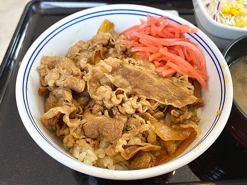 朝牛セットのMAN-ZOKU度ってどんなもんかな？北斗市七重浜「吉野家