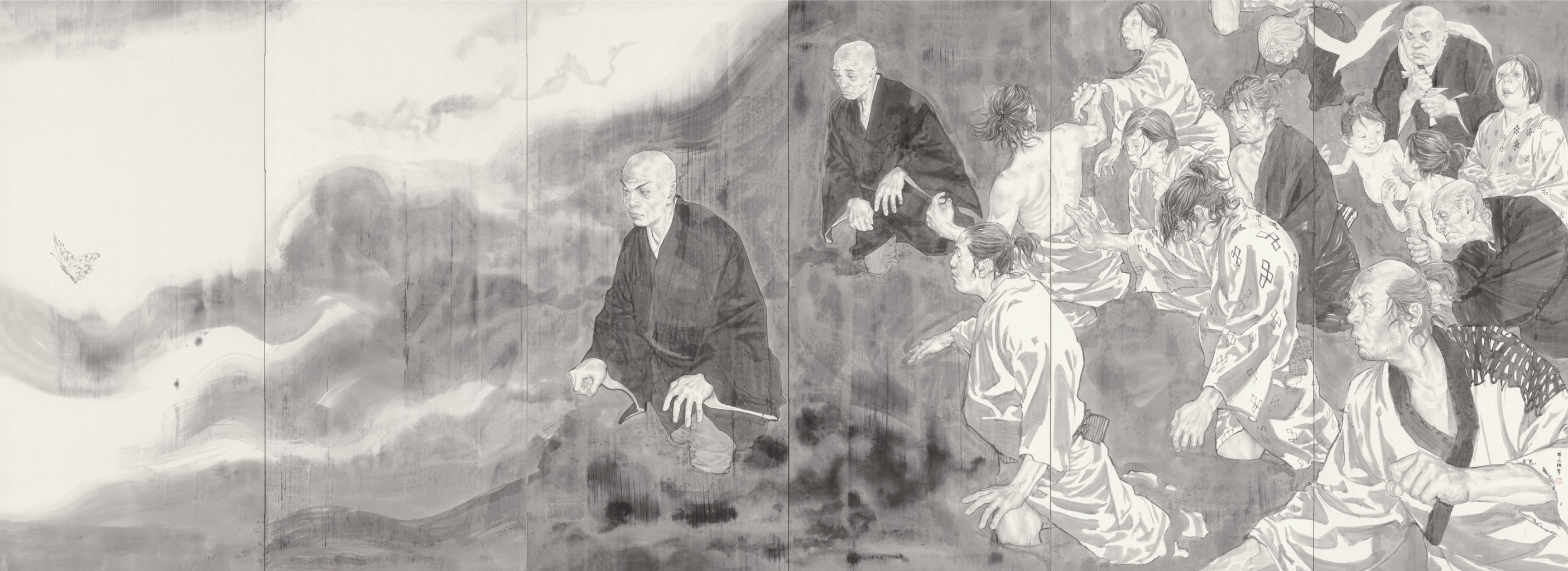 速報！スラムダンク井上雄彦さんの水墨画タッチ巨大屏風『親鸞』が豊橋