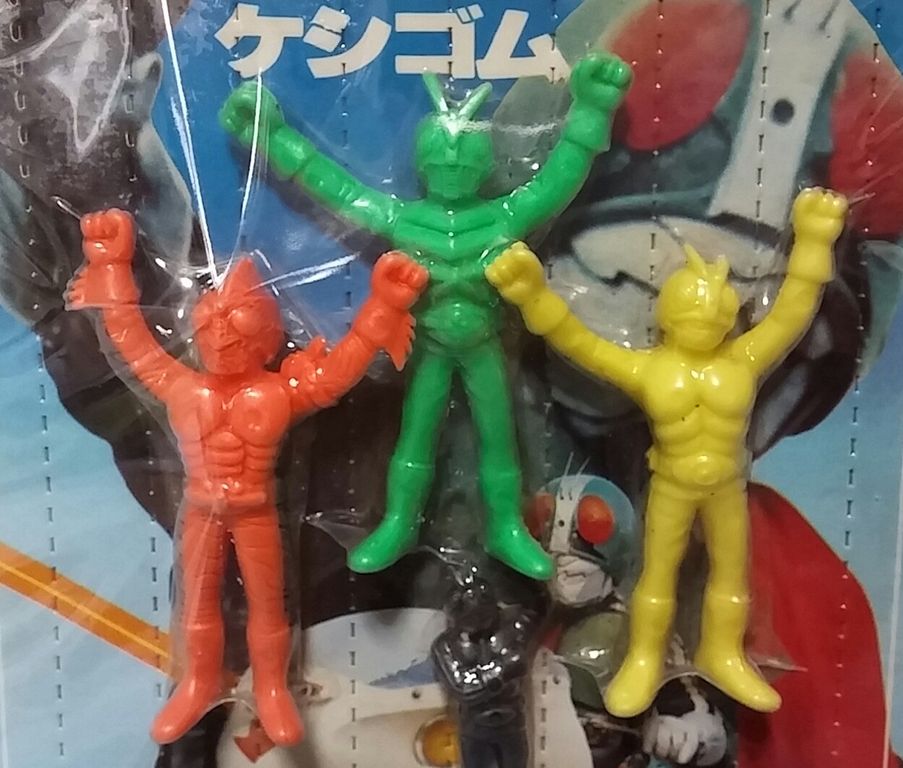 昔のガチャガチャ台紙 仮面ライダー ケシゴム 消しゴム 20円 ポピー