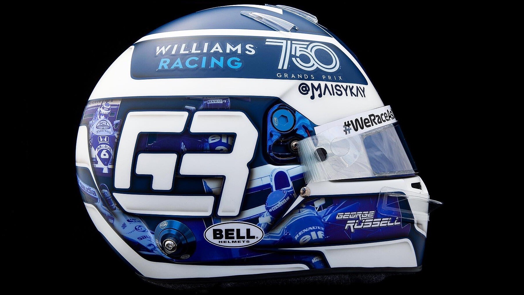 ジョージ・ラッセル、モナコ仕様のヘルメット：ウィリアムズのF1参戦