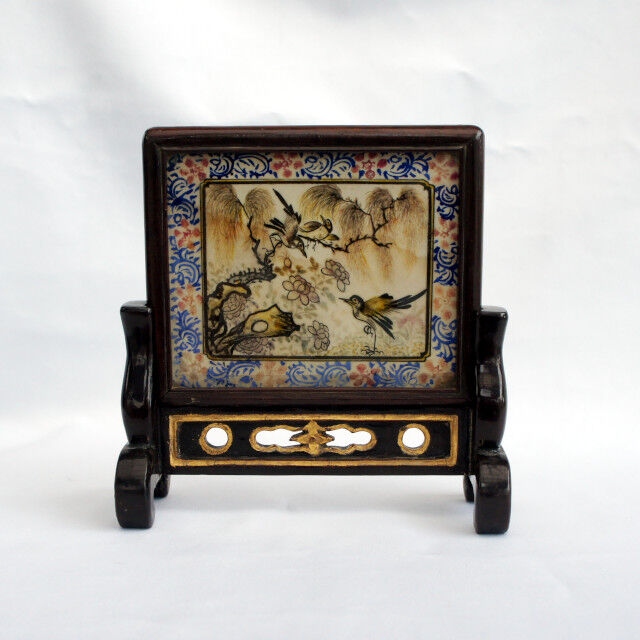 すずり天神文具編－20 花鳥図ガラス絵硯屏 : 文房四宝の情報