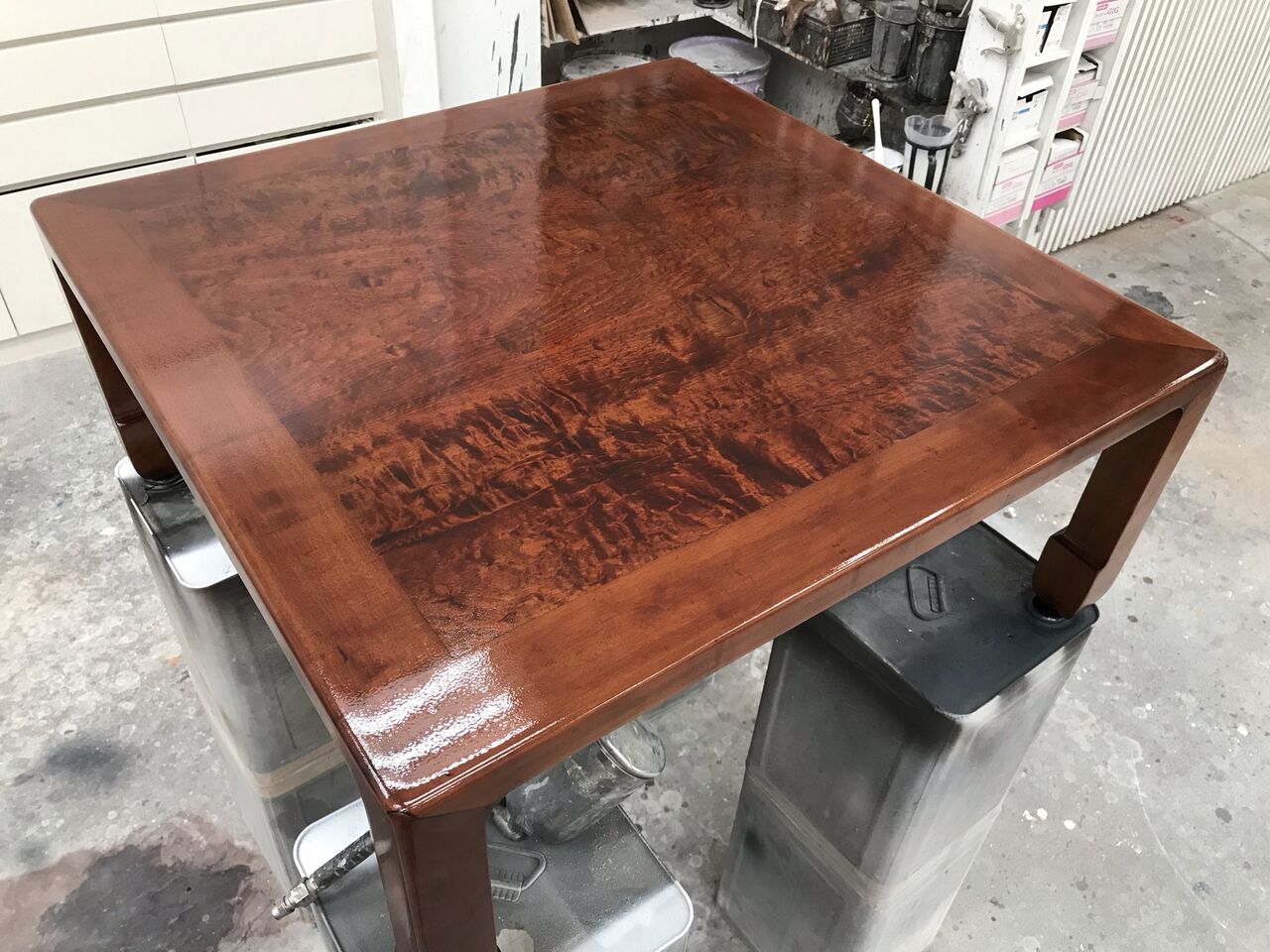 花梨（かりん）の座卓 塗り直し : ニシザキ工芸(株)塗装部 工房日誌 2