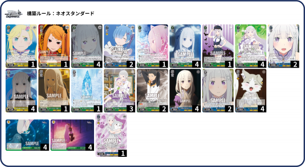 WS】ReゼロVol3 8宝「感情の発露 エミリア」 デッキレシピ 構築 : 豚