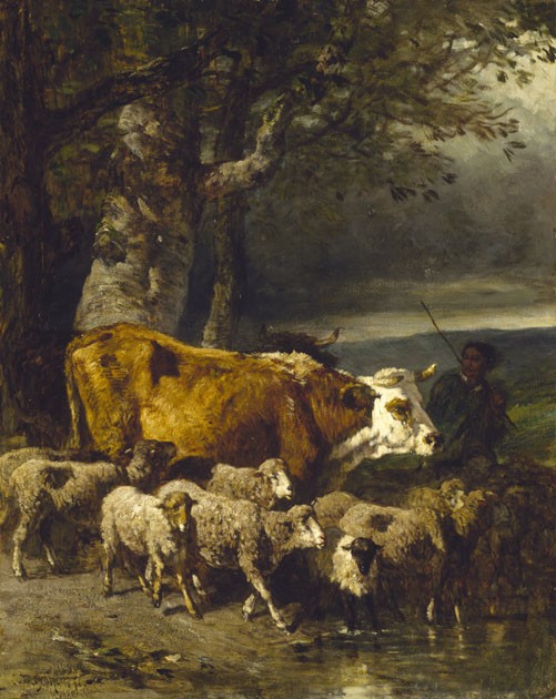 市場からの帰り（コンスタント・トロイヨン作） : 世界美術館巡り旅