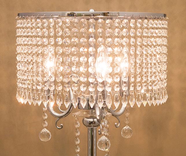 輸入家具 フロアスタンド フロアランプ 3灯 クリスタル シルバー