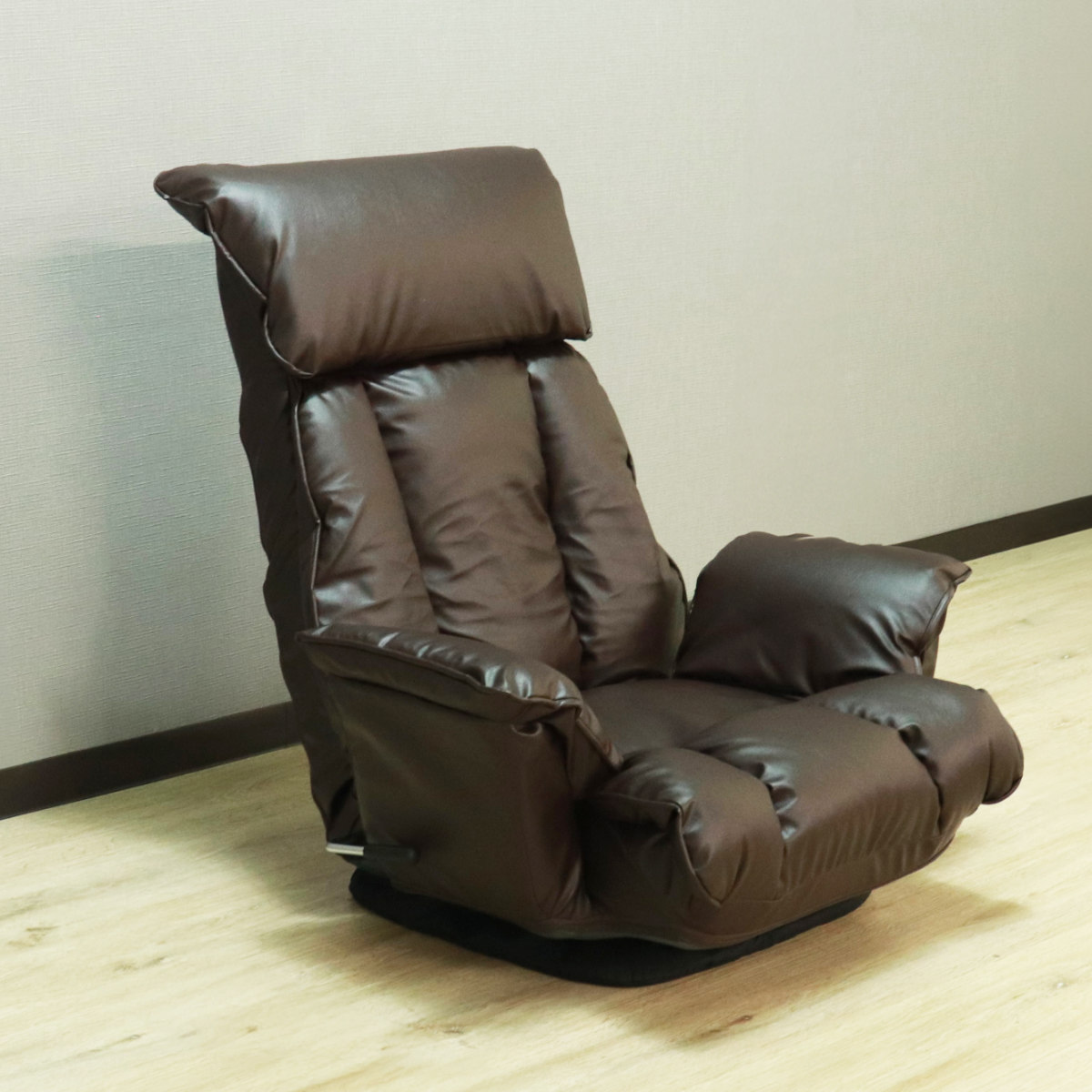 座椅子 回転式 背もたれ7段階リクライニング PVC （ 座いす 座イス