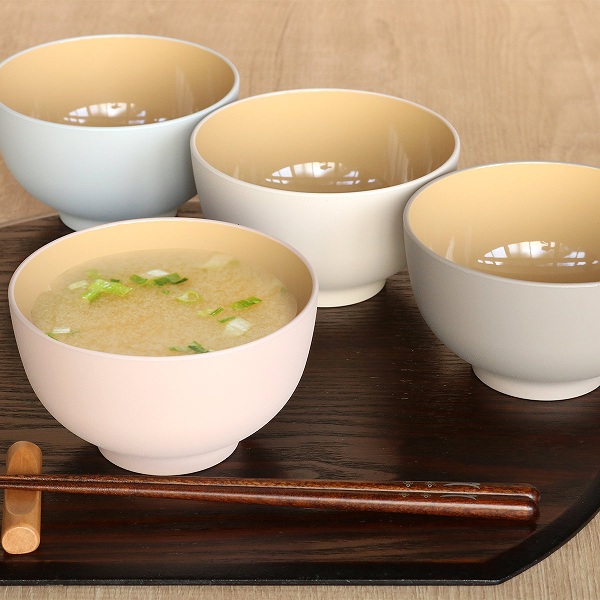 汁椀 450ml OWAN 丸 乾漆 プラスチック 日本製 （ 食洗機対応 電子