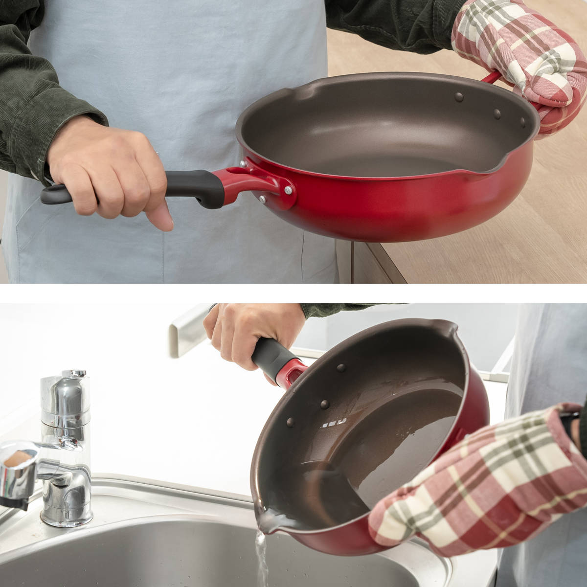 dショッピング |フライパン 30cm IH対応 取っ手付き デュラブル