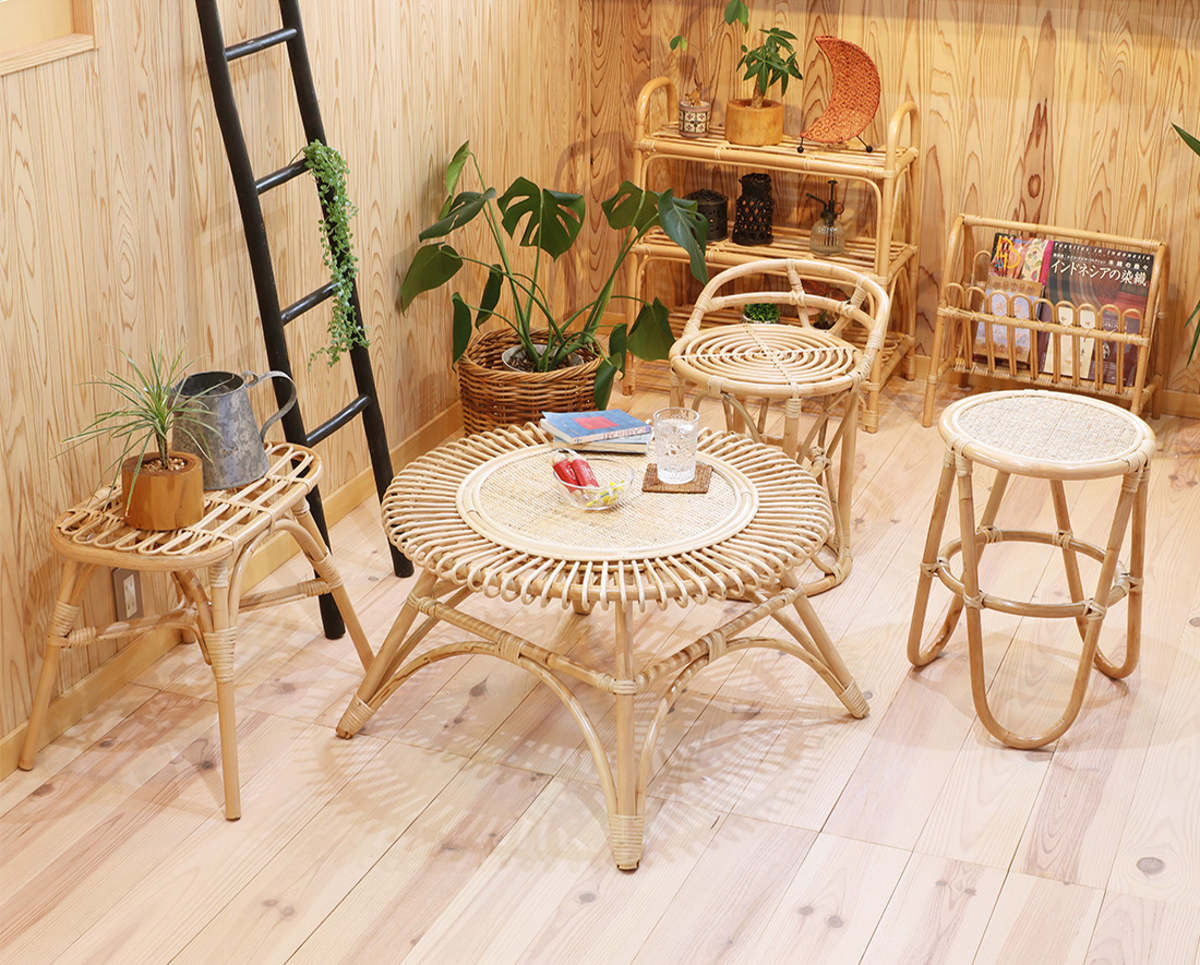 マガジンラック ラタン 幅47cm 天然素材 （ 籐 かご バスケット ラック