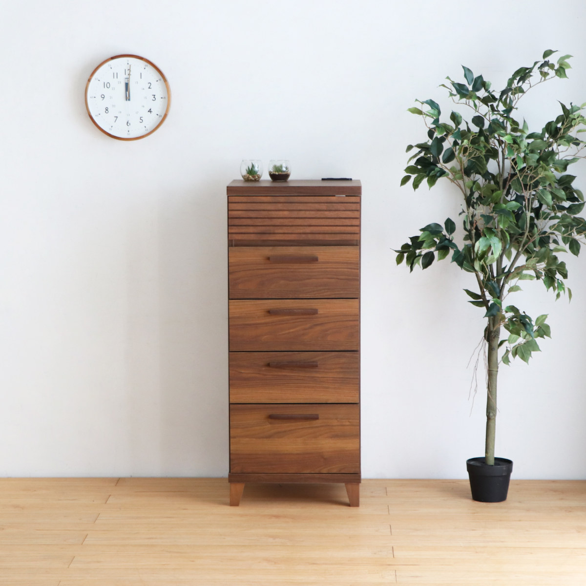 チェスト 5段 コンセント付 テクター 幅44cm （ 収納棚 棚 リビング