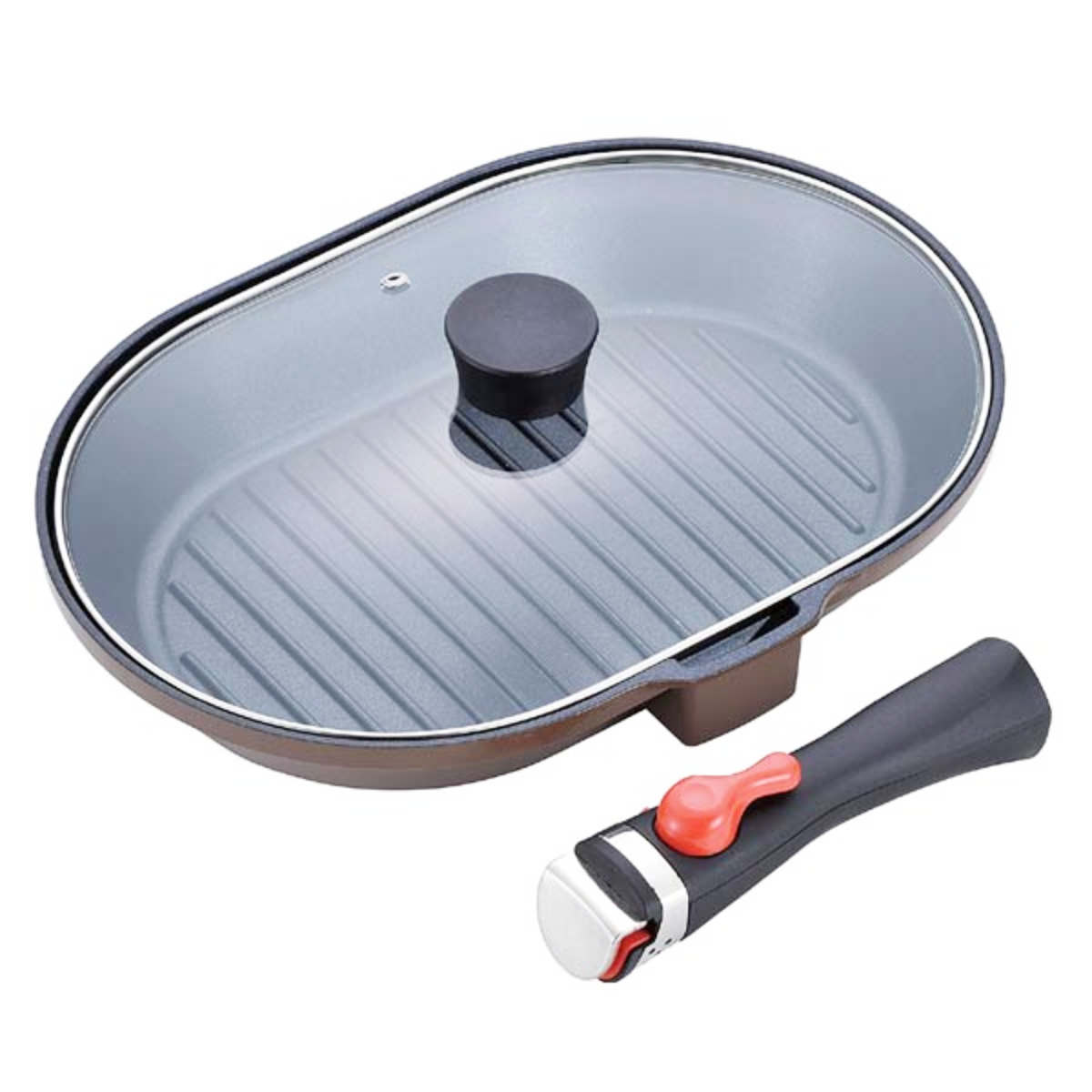 グリルパン 22×32cm IH対応 マローネシェフ 取っ手が取れる 着脱