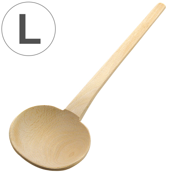 おたま 並玉杓子 大 天然木 日本製 （ お玉 しゃくし 木製杓子 平型