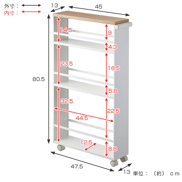 dショッピング |山崎実業 tower ハンドル付きスリムワゴン タワー