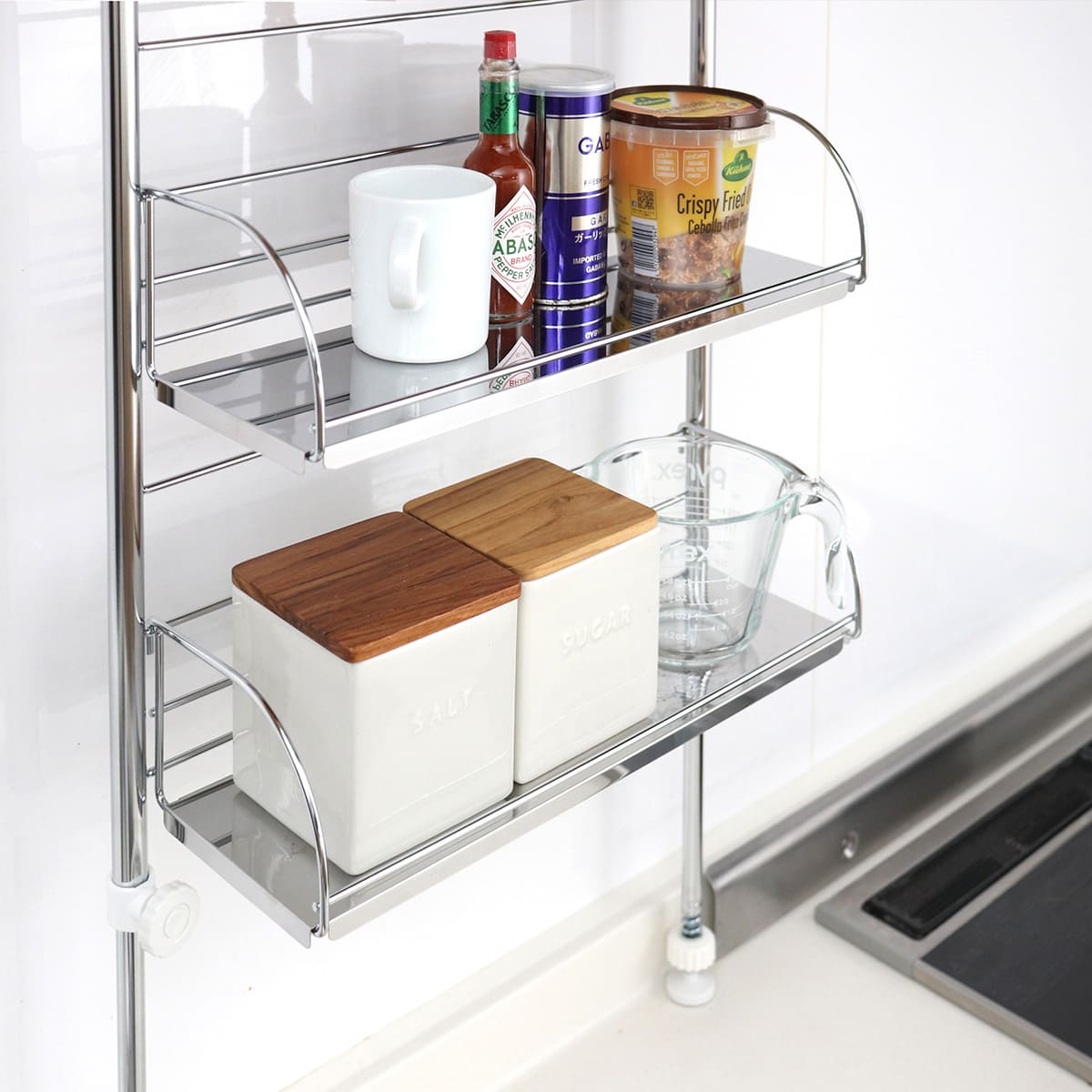 調味料ラック 突っ張り スパイスラック 3段 幅40cm （ 日本製