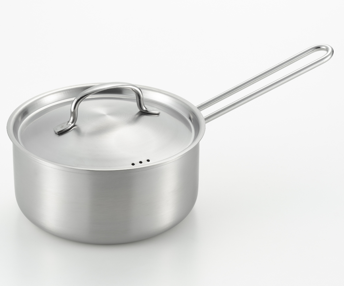 片手鍋 18cm IH対応 ステンレス製 郷技 日本製 （ ガス火対応 片手なべ