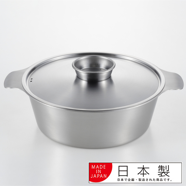 dショッピング |両手鍋 22cm IH対応 しゃぶしゃぶ鍋 贅 zei フタ付き