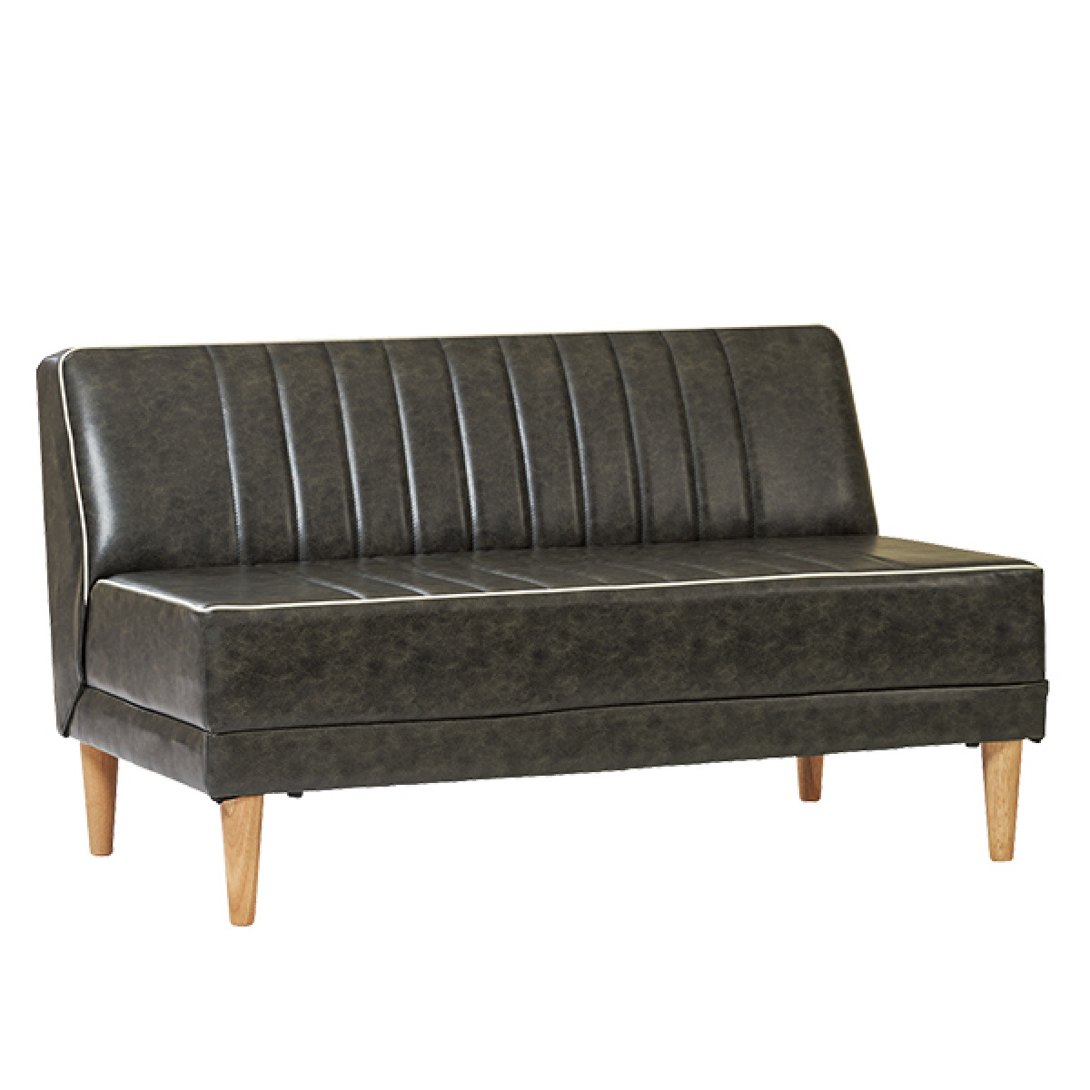 ベンチソファ レザー調 インダストリアル RUSO 幅120cm （ 開梱設置