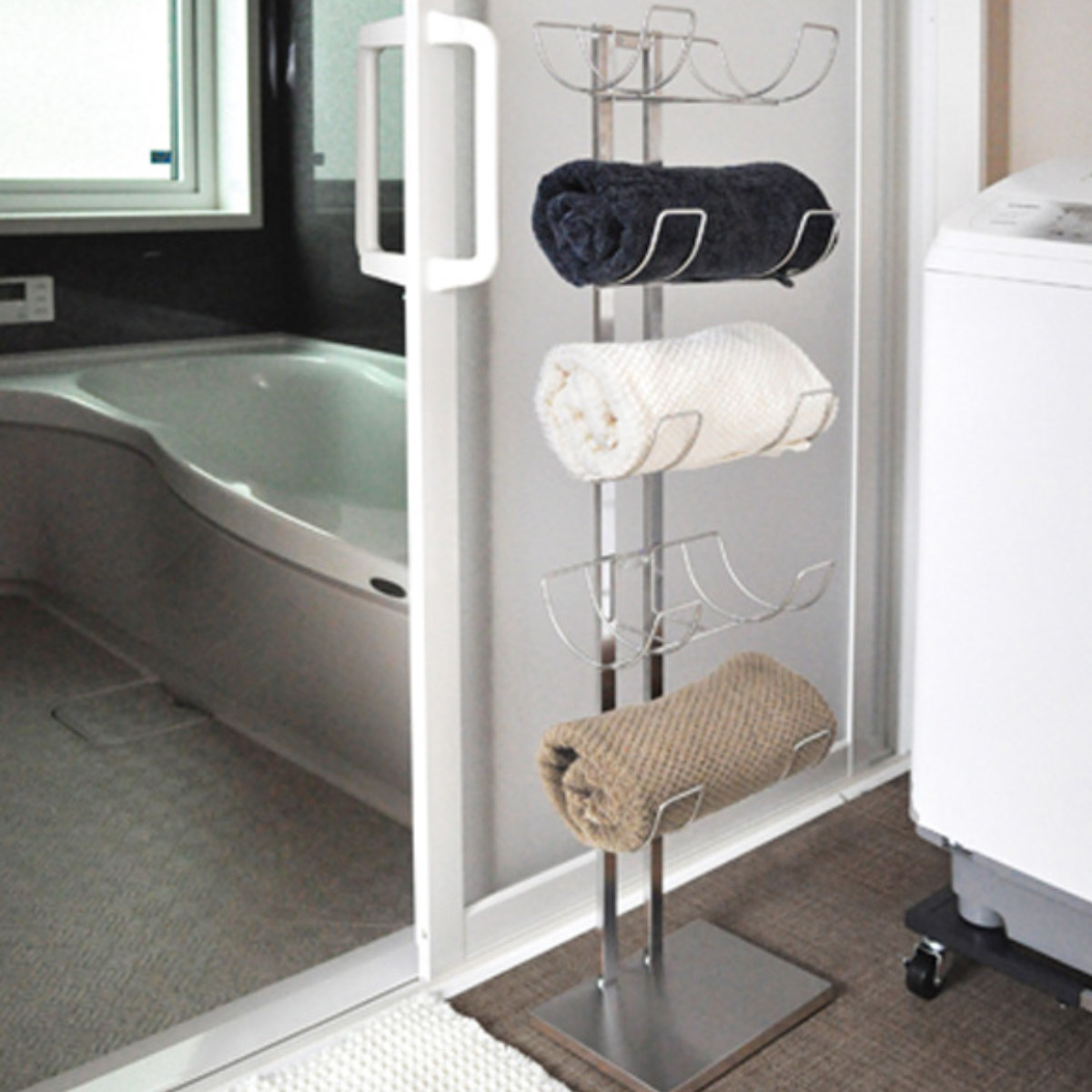 dショッピング |バスタオルラック roll（ロール）バスタオルラック