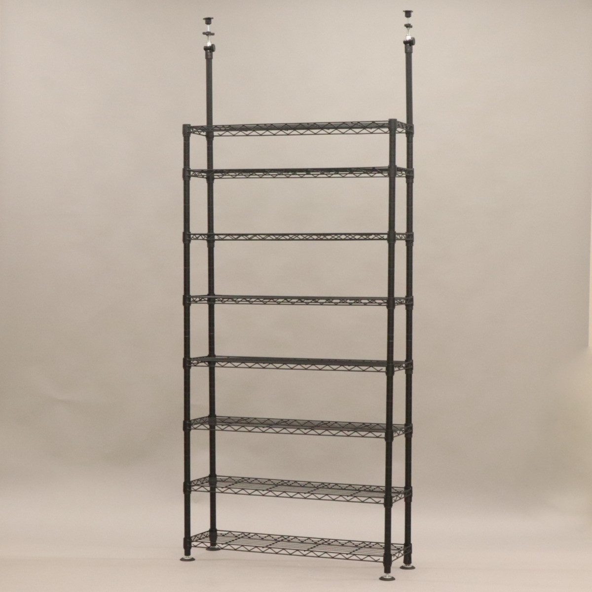 突っ張り スチールラック 幅93cm 8段 高耐荷重 簡単組立 （ つっぱり棚