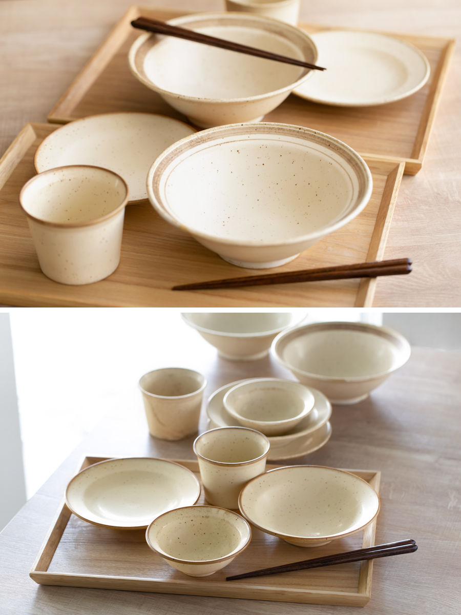 dショッピング |食器 8点セット 2柄 温もりあるおかず食器セット 新