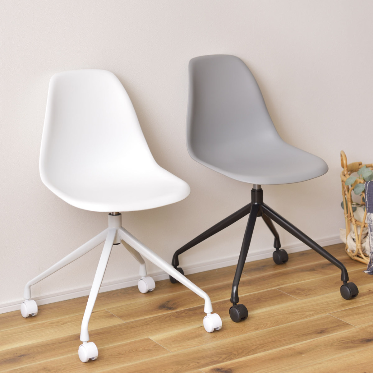 デスクチェア 回転チェア 座面高46cm （ ポリプロピレン 椅子 チェア