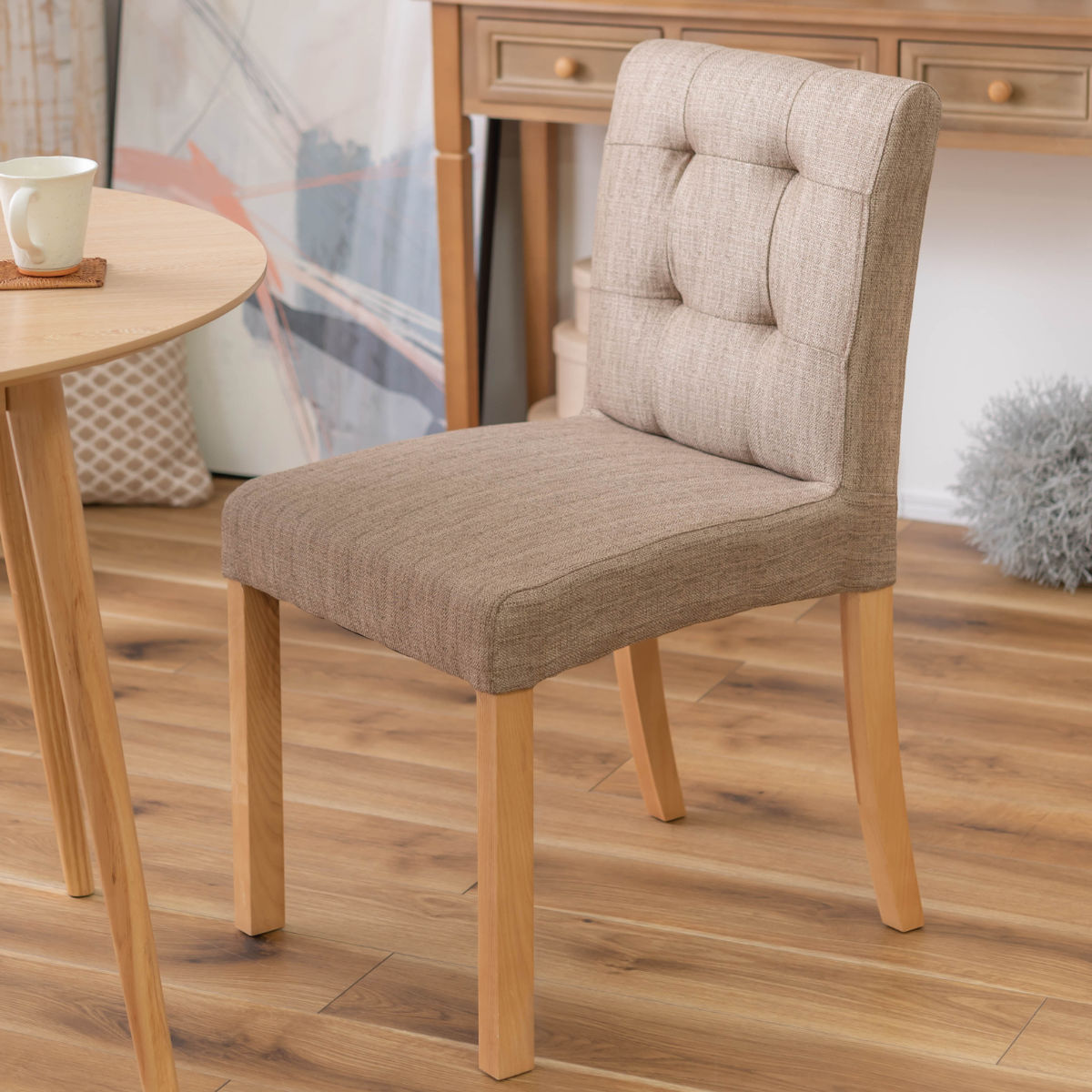 ダイニングチェア 座面高48cm 北欧風 （ ファブリック 布 椅子 イス