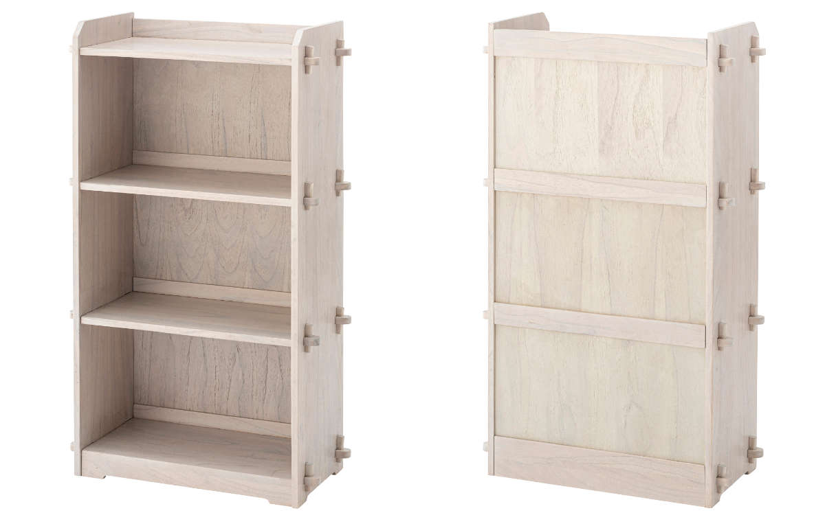 本棚 コンパクト 幅56cm 3段 天然木 簡単組立 – ハウジー