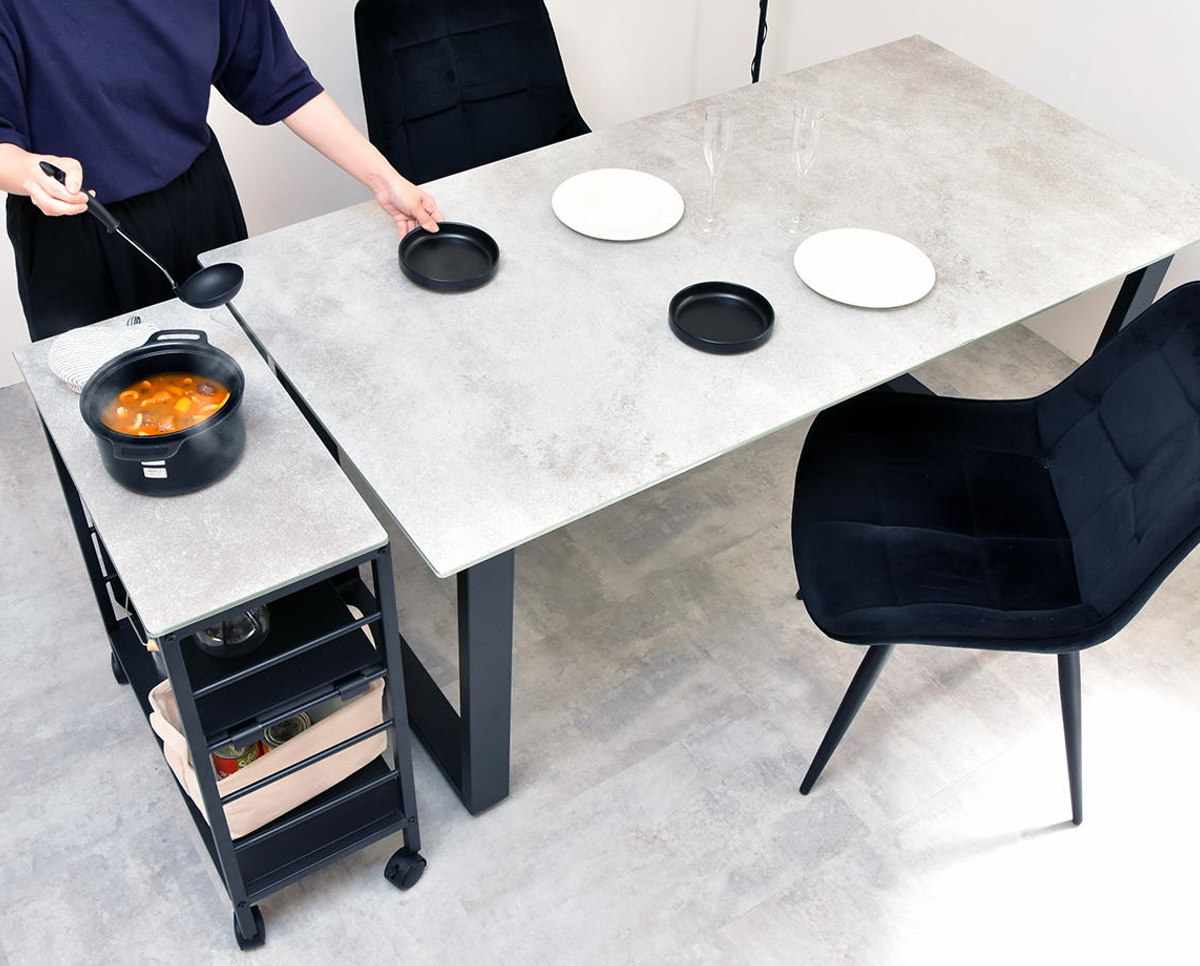 dショッピング |サイドテーブル ワゴン 幅60cm セラミック天板 4段