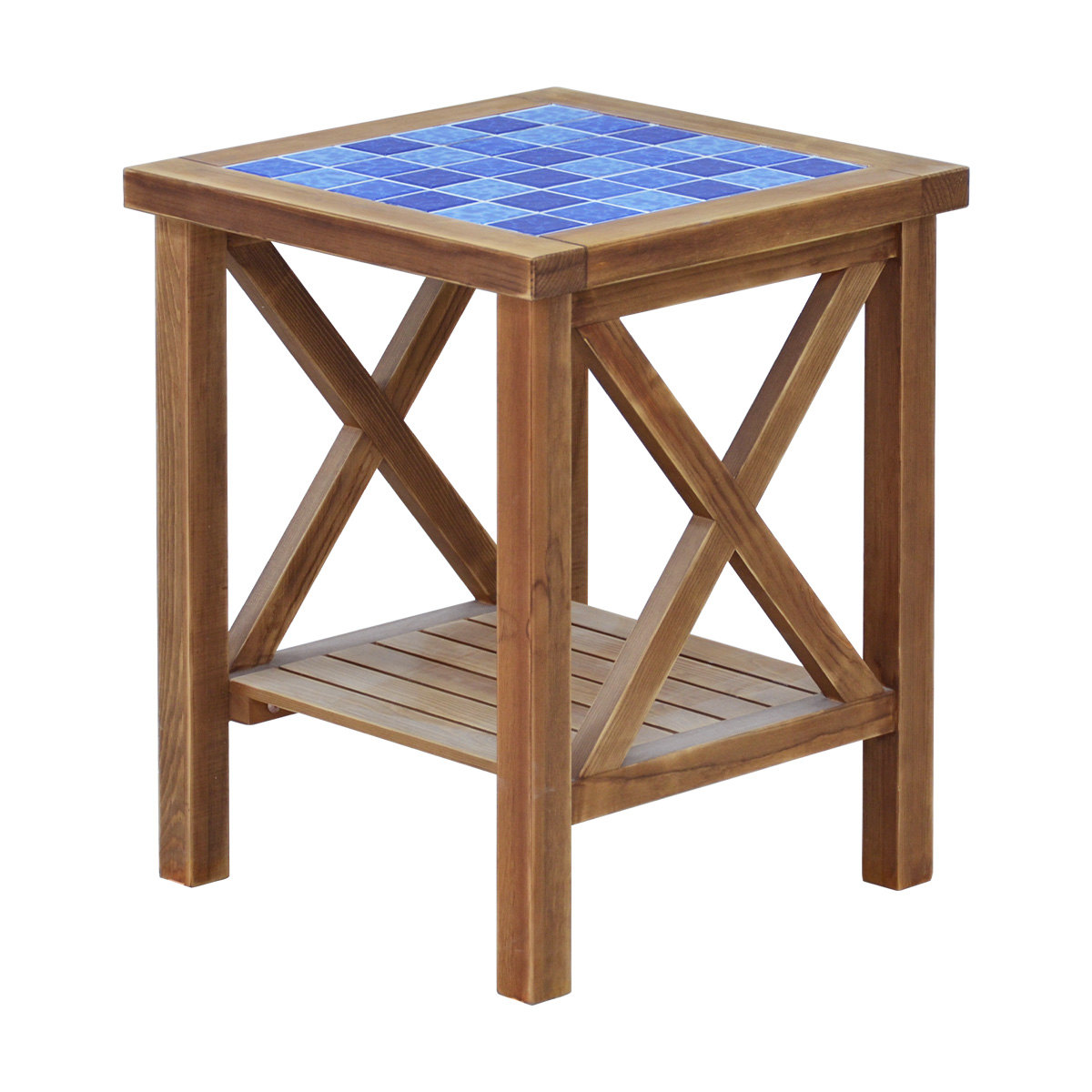 dショッピング |サイドテーブル 幅40cm PUDDLE タイル 天然木