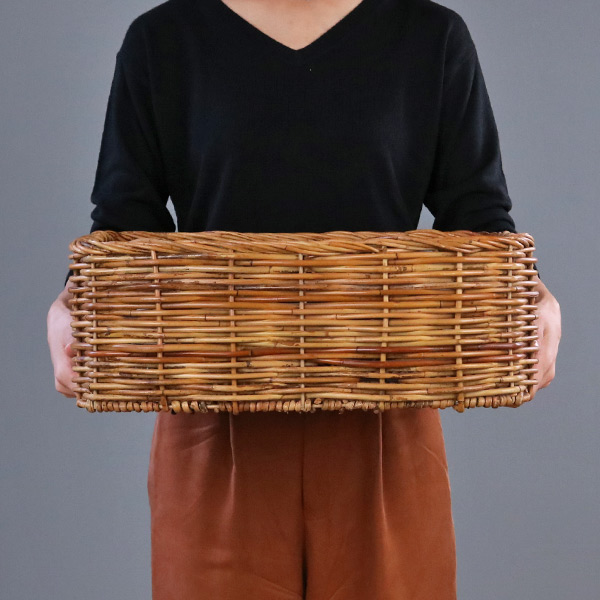 バスケット アラログ 収納 幅45×奥行40×高さ17cm ラタン 籐 かご