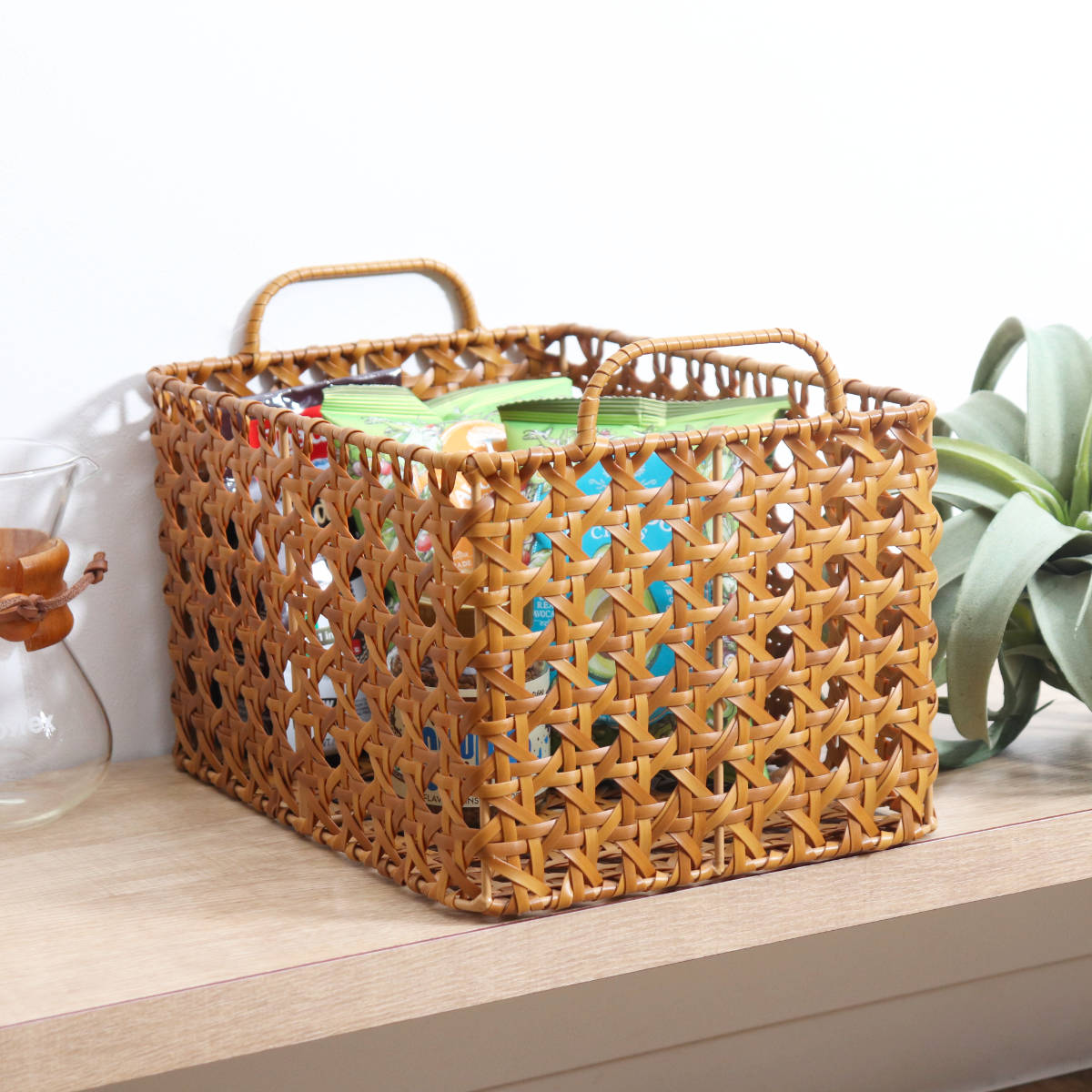 ユティルオクタ レクトバスケット 洗える （ バスケット かご 手編み