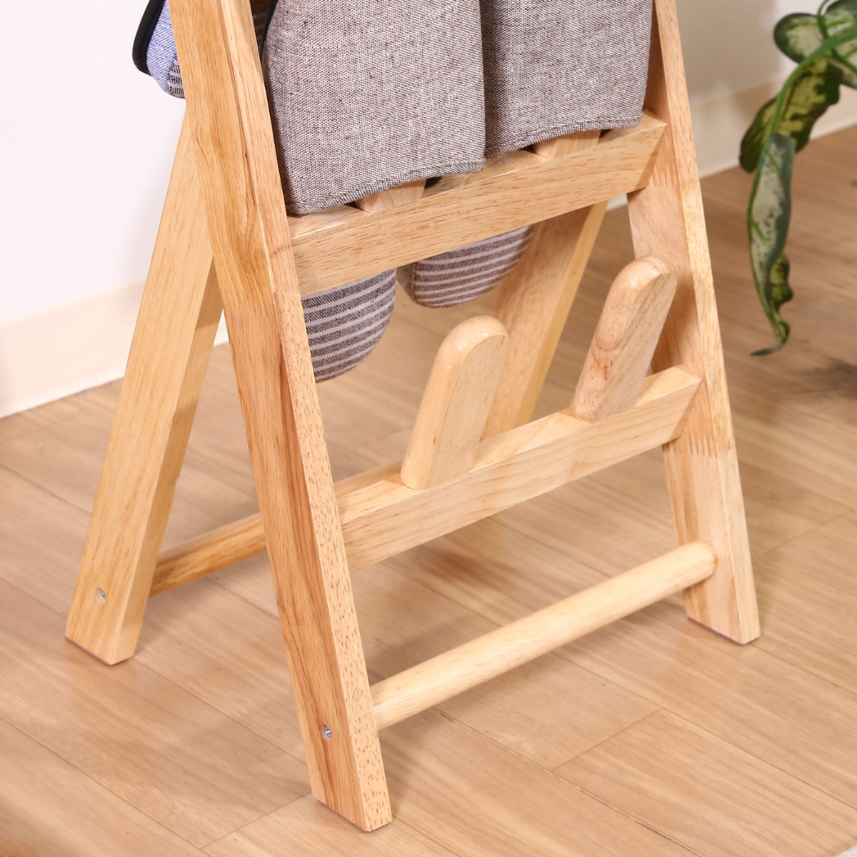 スリッパラック 4足分 ボヌール 木製 （ スリッパ スリッパスタンド